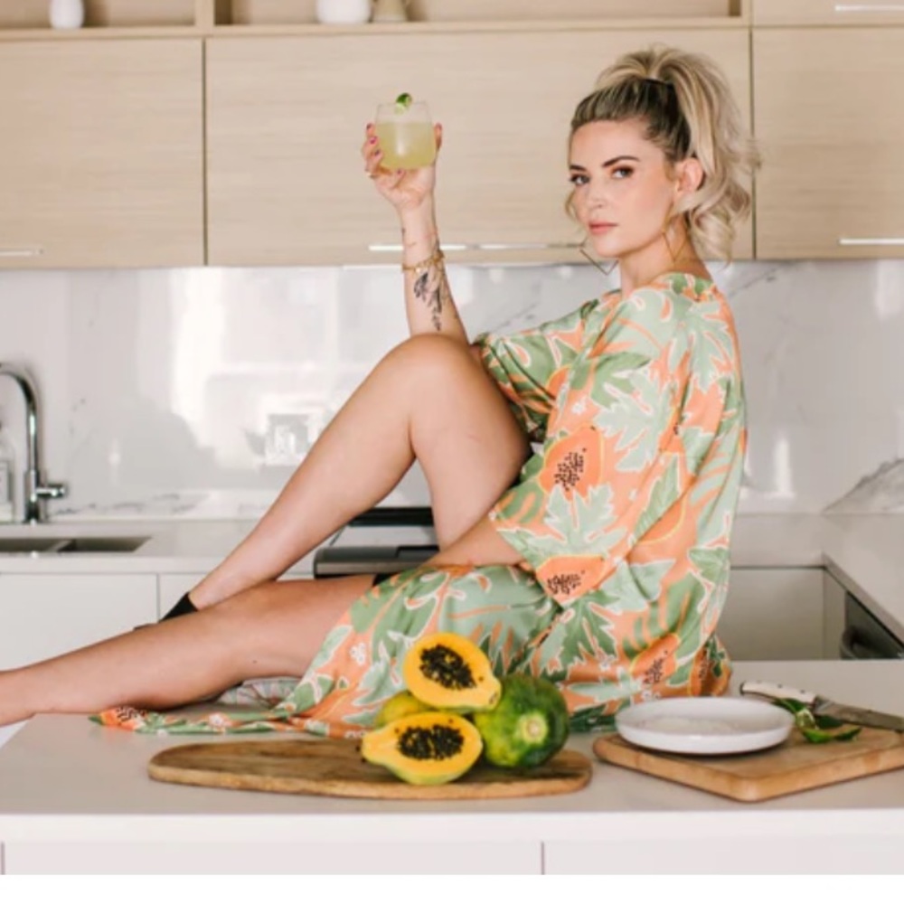 Smash + Tess Floral Kimono Jacket - Green and Orange